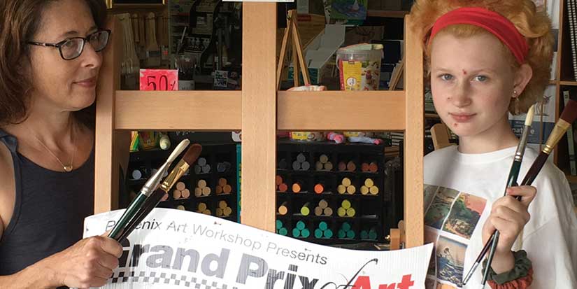 Mother and daughter bond over art